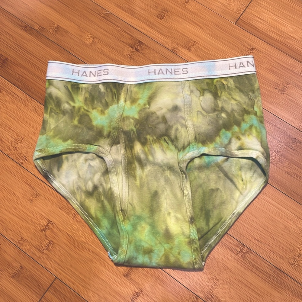 Green Geode Tie Dye Briefs — One Of A Kind